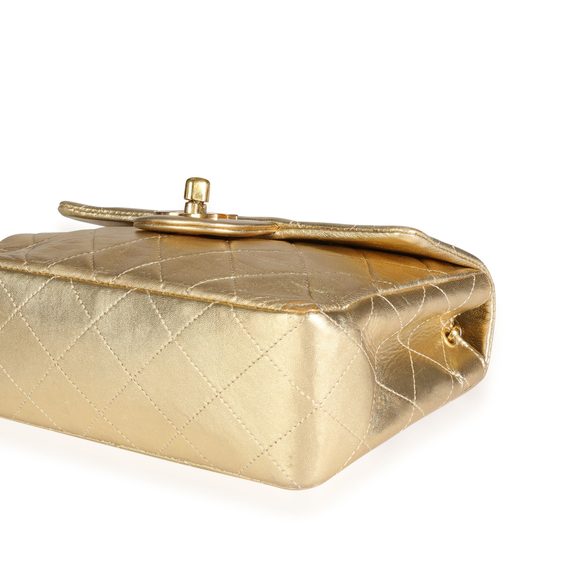 Chanel Vintage Gold Quilted Lambskin Mini Square Flap Bag - Picture 6 of 8